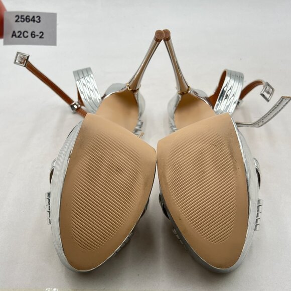 FSJ Metallic Silver High Heel Sandals - Picture 7 of 8
